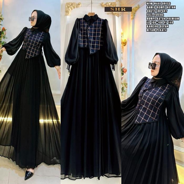 !!!SHR ori !!!gamis set rompi kotak cantik!!!