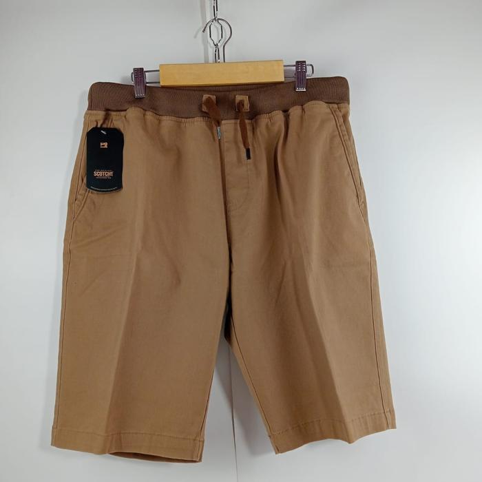 Celana Chino Pendek Pinggang Karet SCOTCH&CO / Celana Santai Branded Pendek Pria
