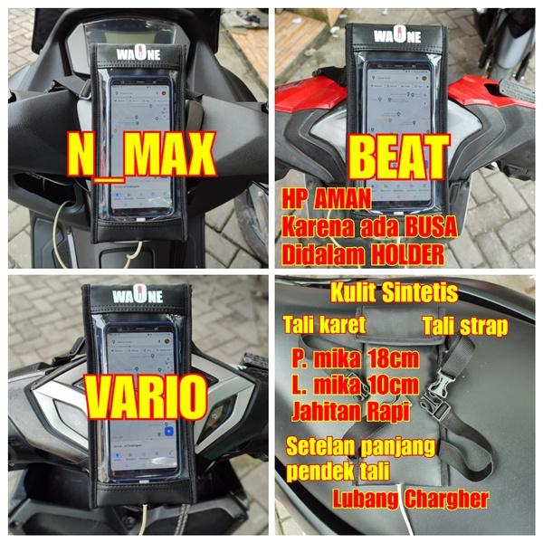 Holder hp motor bahan kulit sintetis  Tas holder hp di stang motor  holder hp di dasbor motor