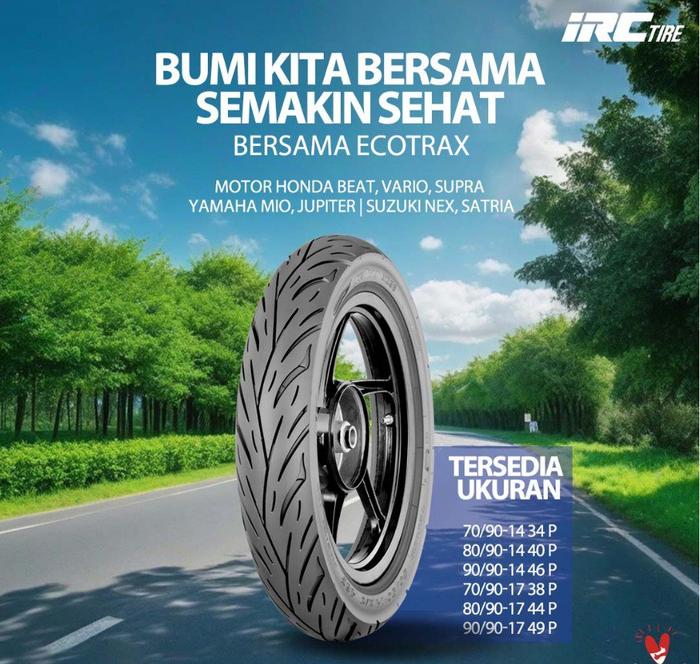 SNI Ban IRC 80/90-17 ECOTRAX, GP5, NR92, NR93, ENVIRO, RX01 Ban Motor TUBELESS REVO, SUPRA, JUPITER,