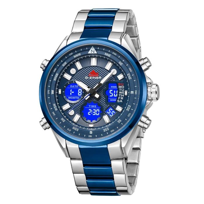 Dziner Jam Tangan Pria Double Time 8338 Rantai Stainless Steel Water Resistant 3 ATM