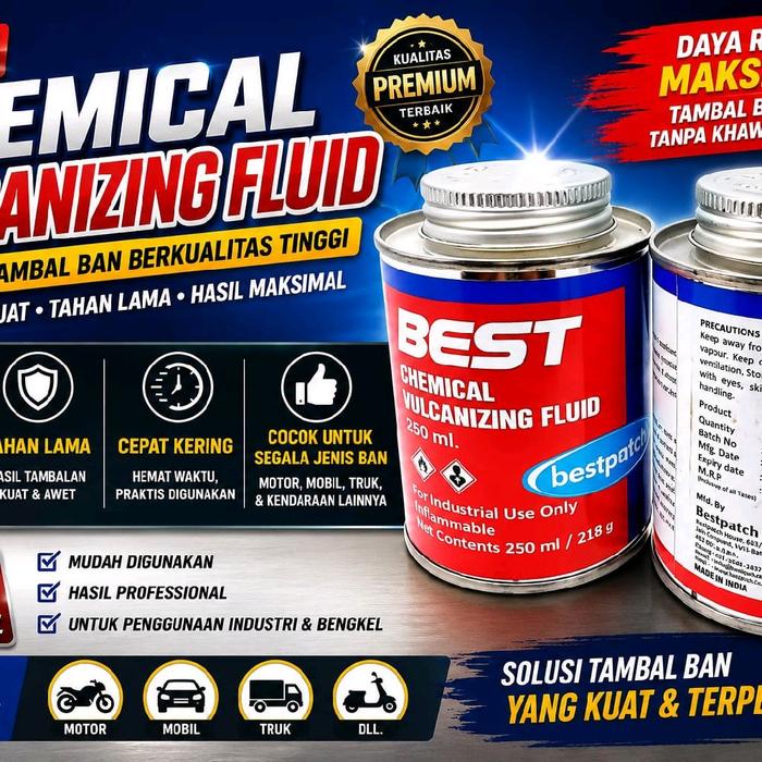 Lem Tambal Ban TipTop BestPatch / Chemical Vulcanizing Fluid 250 ml - Solusi Tambal Ban Kuat & Tahan