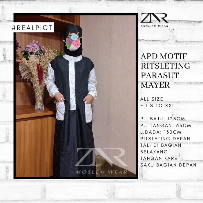 PREMIUM (READY) terjamin Gown Motif Ritsleting Parasut | APD Gown Medis Waterproof | Gown APD terlar