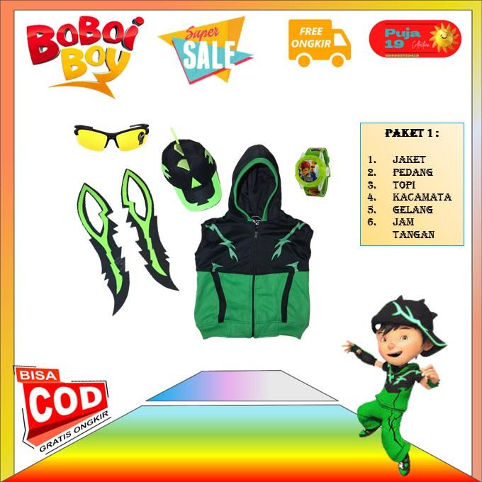 NEW Termurah dan terbaik jaket boboiboy duri hijau baju boboiboy duri hijau kostum boboiboy hijau du
