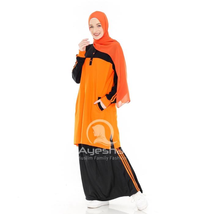 READY STOCK KAOS TUNIK PKS AKHWAT DAN ROK CELANA WANITA MUSLIMAH PKS ROK CELANA ORANGE PKS SPORT
