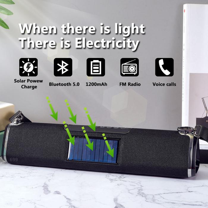 20W Soundbar Portable Bluetooth Speaker Column Music Center Solar