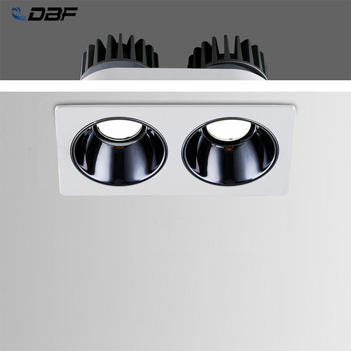 Recessed Double LED Dimmable Downlight Anti-Glare COB 20W 24W 40W