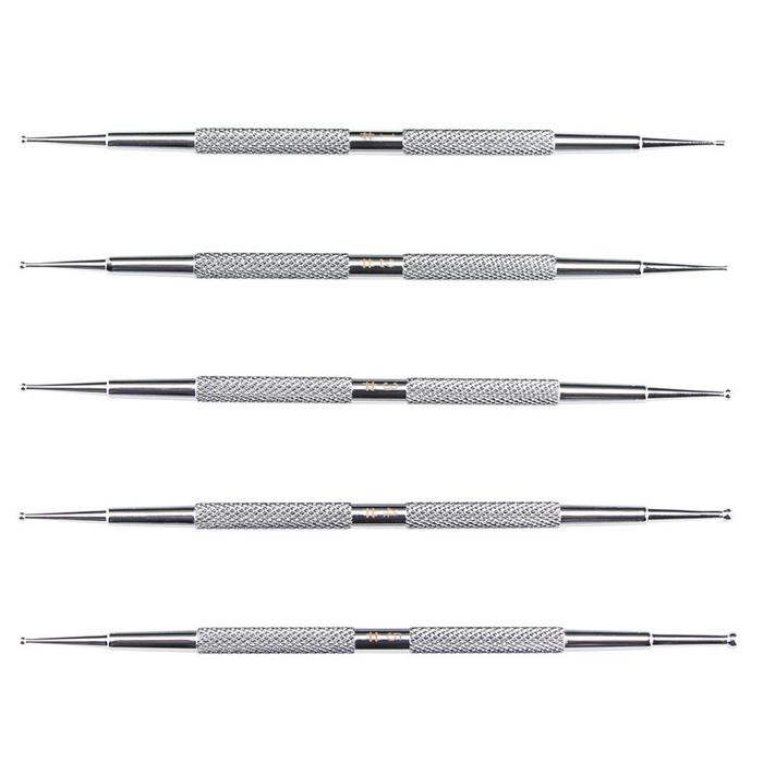 5Pcs/Set Stainless Steel Indentation Pen Crimping Pen Paper Round Pen Pull Pen Soft Pottery Clay Too