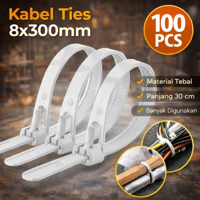 Cahayastore - Kabel Ties Reusable | Cable Organizer Zip | Pengikat Kabel 100PCS