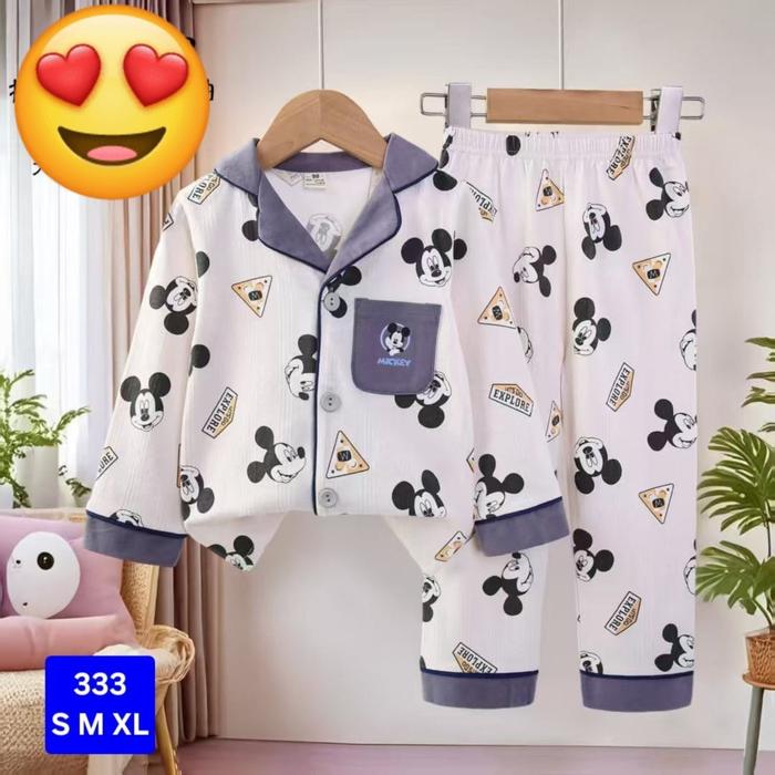 PPKCANK -140526- PIYAMA ANAK ORGANIK PP KANCING BRAND PREMIUM YIMENG KUBAO USIA 1 S.D 12 TAHUN MOTIF