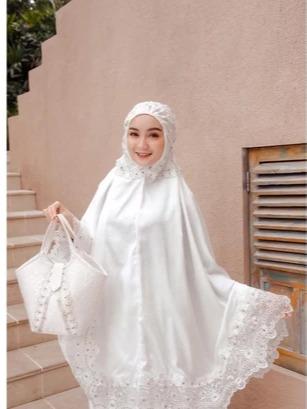 Mukena Set Dewasa Jumbo Mewah Elegan Renda Bordir Mutia