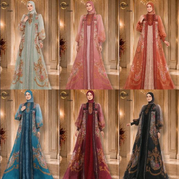Sorellia series by Nha Miranda syari / Gamis set Hijab Terbaru/ Gamis mewah
