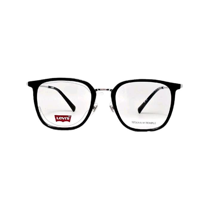 Frame Kacamata Levis LV7250F BSC 49-20-145 Titanium Temple Black Silver Original