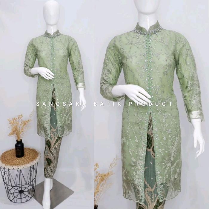 SET SERIES KEBAYA BRUKAT TILE PREMIUM KEBAYA TUNIK TILE PREMIUM FRE HIJAB