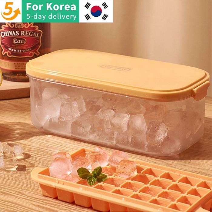 Silicone Ice Cube Mold Ice Tray Storage Box Refrigerator Ice Box