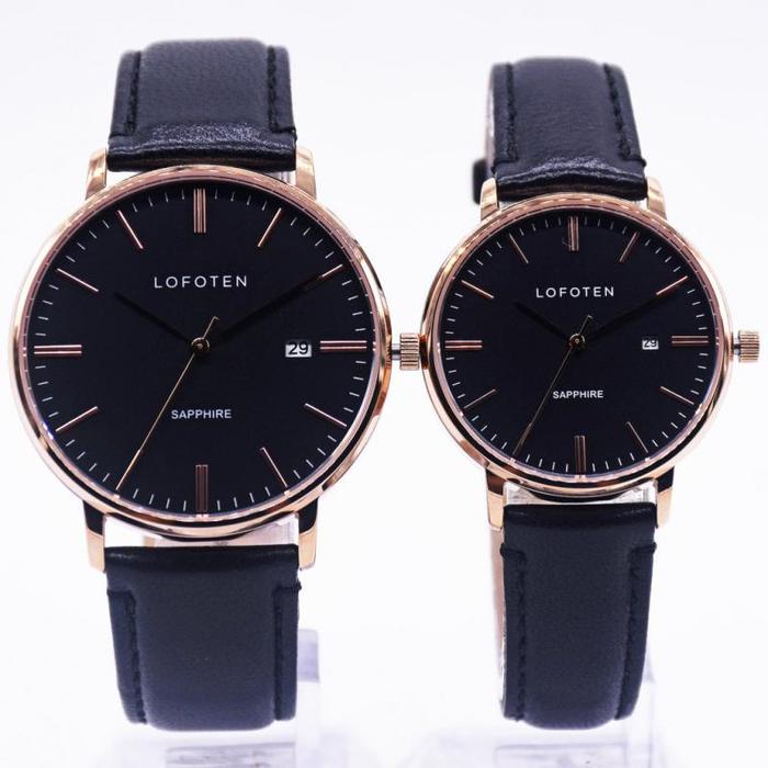 JAM TANGAN CEWEK LOFOTEN 8109MR,LR Black Rosego ORIGINAL