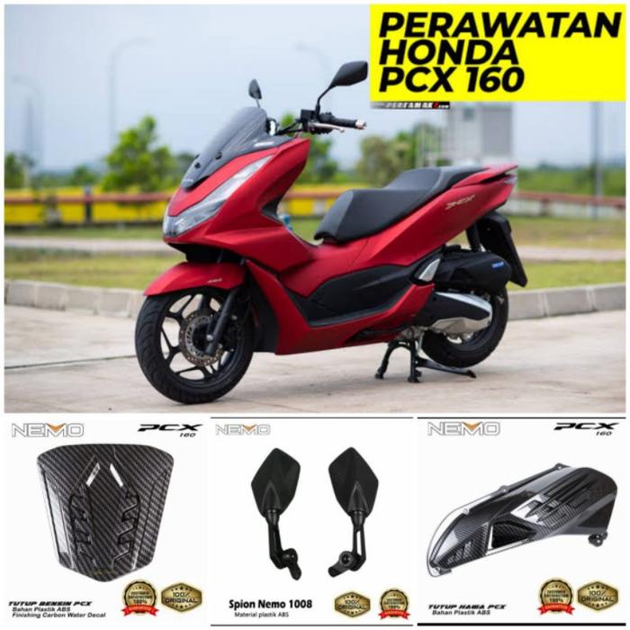 PAKET NEMO COVER TUTUP PCX 160 NEW CAON COVER KNALPOT COVER HAWA PCX 160 RADIATOR TANGKI PAKET (COD)