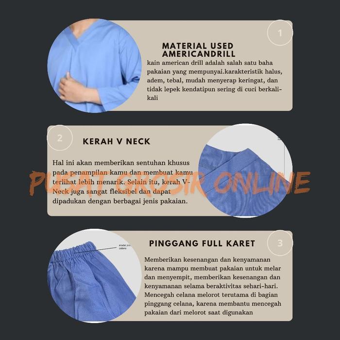 ready... Baju Ok Lengan Pendek Merah MAROON SCRUB MEDIS Baju Jaga OKA Sergam Dokter Perawat LENGAN P