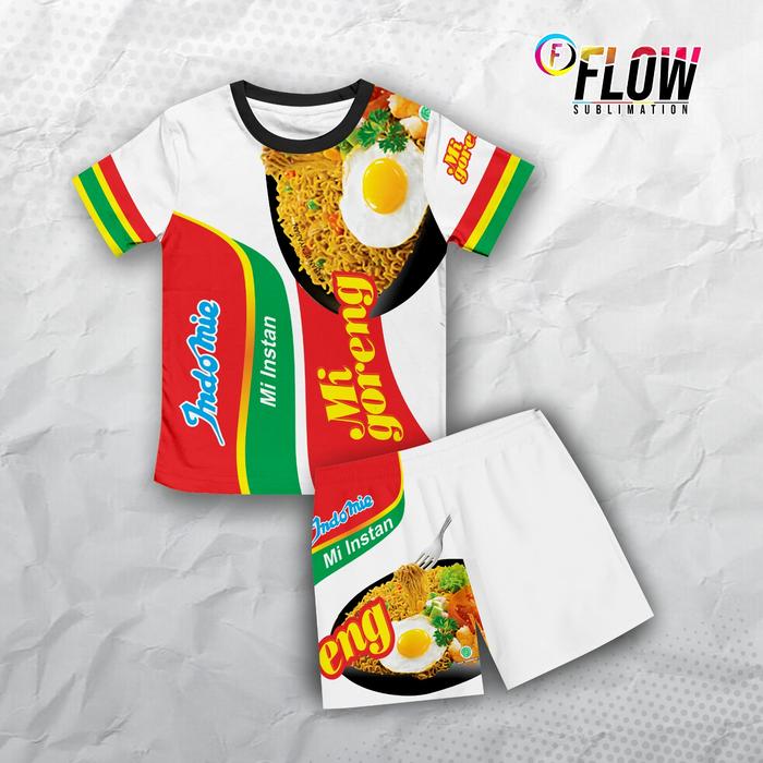 Jersey Stelan Anak All Varian Motif Mie Indomie Oreo Yupi Terbaru Desain Unisex Umur 3-12 tahun