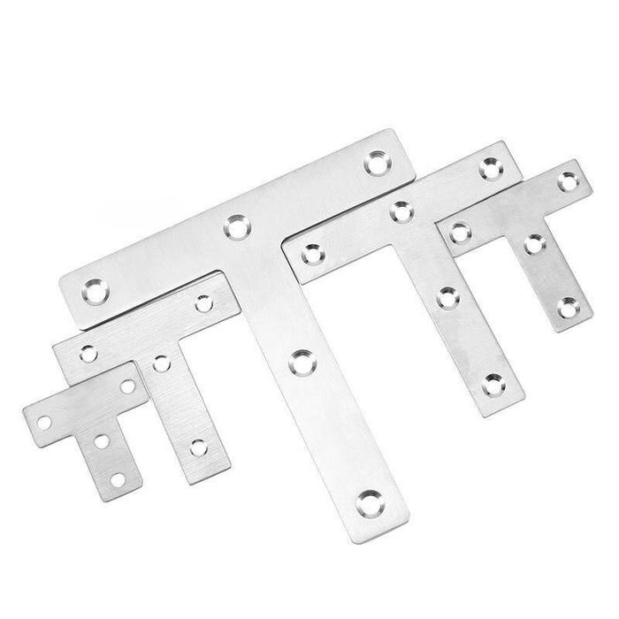 10PCS Plat Siku T Stainless Siku Konektor T Sambungan T Plat Siku Frame Siku T Connector Silver
