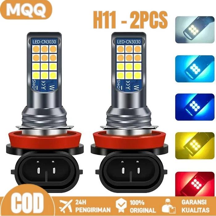 【COD】2PCS LED FOGLAMP 3 WARNA H8 H11 H16 AVANZA XENIA CALYA SIGRA AGYA AYLA ERTIGA JAZZ BRIO ROCKY R