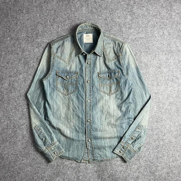 BEAMS  WESTERN  DENIM SHIRT  BLUEWASHED