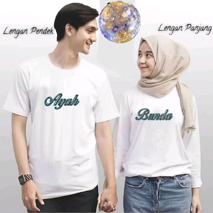 ISI 2PCS (COW1 CEW1) KAOS COUPLE PDLP   AYAH BUNDA-NEON LENGAN PANJANG PENDEK DEWASA COWOK CEWEK UNI