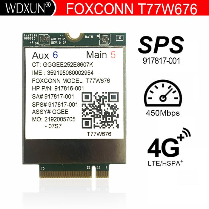 T77W676 917817-100 LT4220 X12 LTE 4G WWAN M.2 450Mbps LTE Modem For