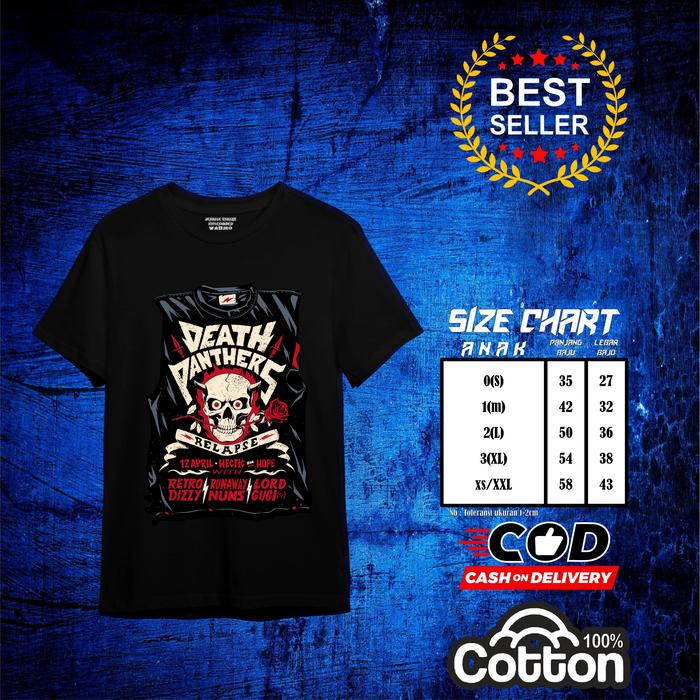 KAOS DISTRO PRIA / WANITA / DTF DEATH PANTHERS 100% CONTON COMBED ORIGINAL BY JESHILE T-SHIR