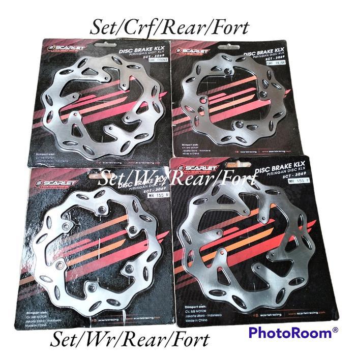 Best Seller Piringan Disc Cakram Set Depan/Belakang Supermoto Scarlet Pnp Mtr Klx150/Crf150/Wr155 Pn