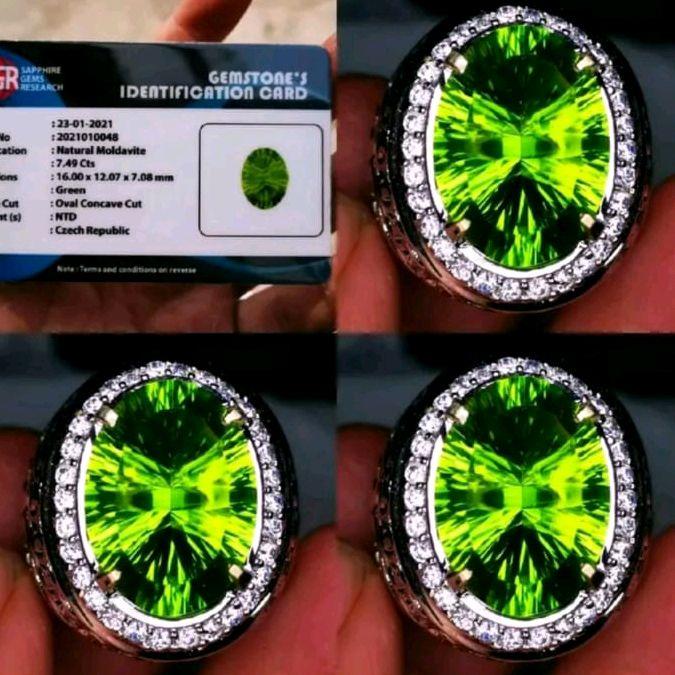 CINCIN BATU GREEN MOLDAVITE METEOR HQ + MEMO
