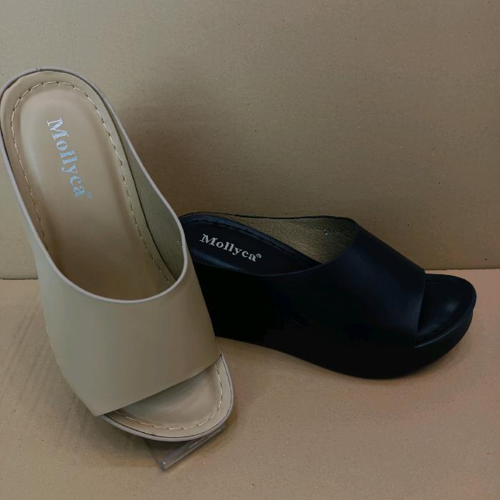 Mollyca Sandal Selop Hak Tinggi - Sandal perempuan import model terbaru