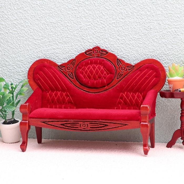 Sofa Rumah Boneka 1:12 Furnitur Kursi Tunggal Miniatur Kit Sofa DIY
