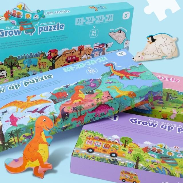 Floor puzzle - step up puzzle - grow up puzzle - 4 in 1 puzzle -