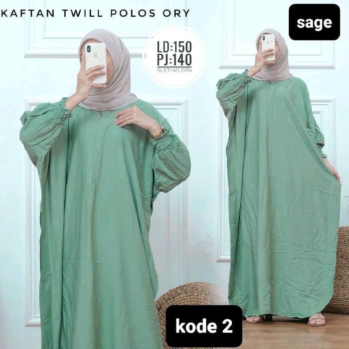 gamis kaftan wanita/kaftan twill polos ory terbaru 2024