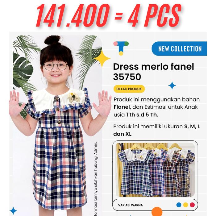 [GROSIR, HARGA TERTERA 4 PCS] Dress Rok Anak Cewe Flanel Bordir / Baju Pergi SAntai / Baby terry Fla