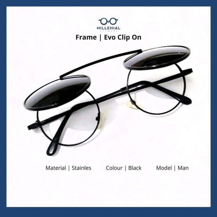 Kacamata Hitam Boboho clip on minus pria wanita anti radiasi fashion Eyewear Sunglasses Frame Lensa