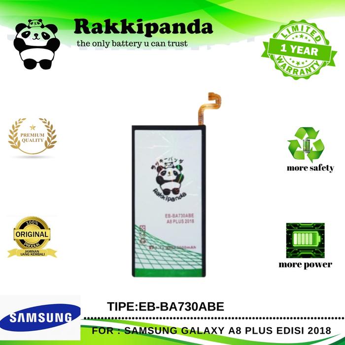 BATTERY rakkipanda baterai eb-ba730abe for samsung a8 plus edisi 2018