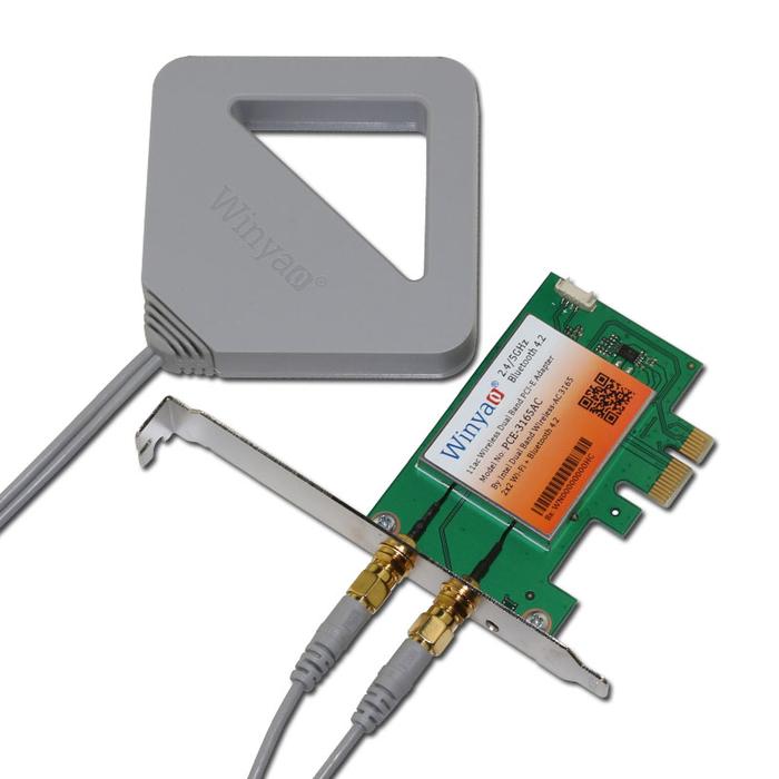 PCI-Express Dual Band Wireless-AC 3165 Card 802.11ac WiFi +