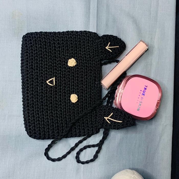 Tas Rajut tali kur - tas rajut mini santai wanita
