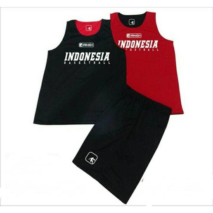 Jersey Setelan Basket Training Timnas Indonesia Reversible