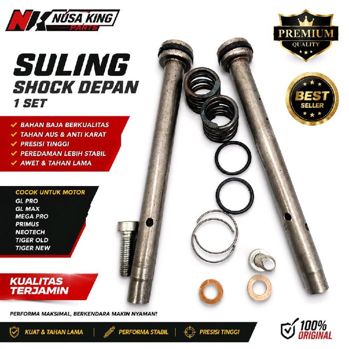 Nusa King Suling Shock Depan 1 Set Bahan Baja Berkualitas Tahan Aus Anti Karat Presisi Tinggi Cocok 