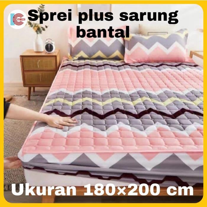 Sprei Waterproof ( Plus Sarung Bantal 2pcs ) Sprei protektor Sprei anti bocor ukuran 160x200 & 180x2