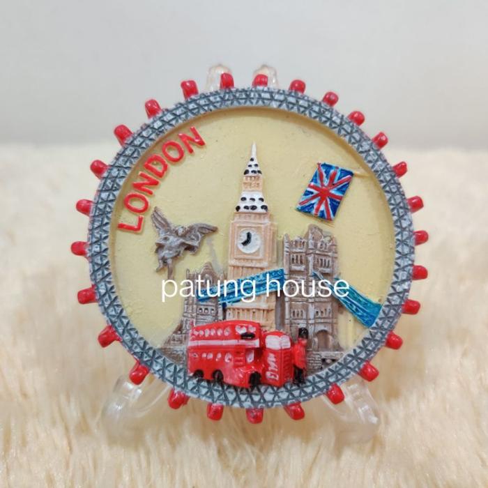 Fridge Magnet Tempelan Kulkas Souvenir London Bulat