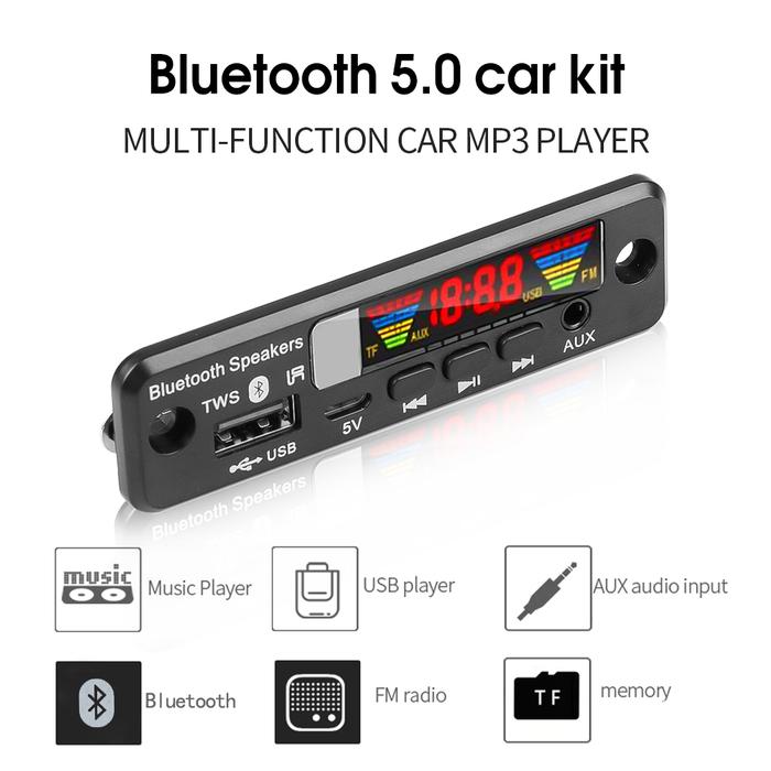 Bluetooth 5.0 Car MP3 Decoder Board Module Wireless Car USB mp3