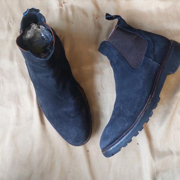 Chelsea Boots Floris Van Bommel Navy Blue Suede