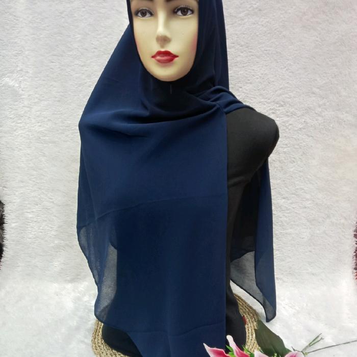 Hijab Instan segitiga resleting ceruty 2 layer