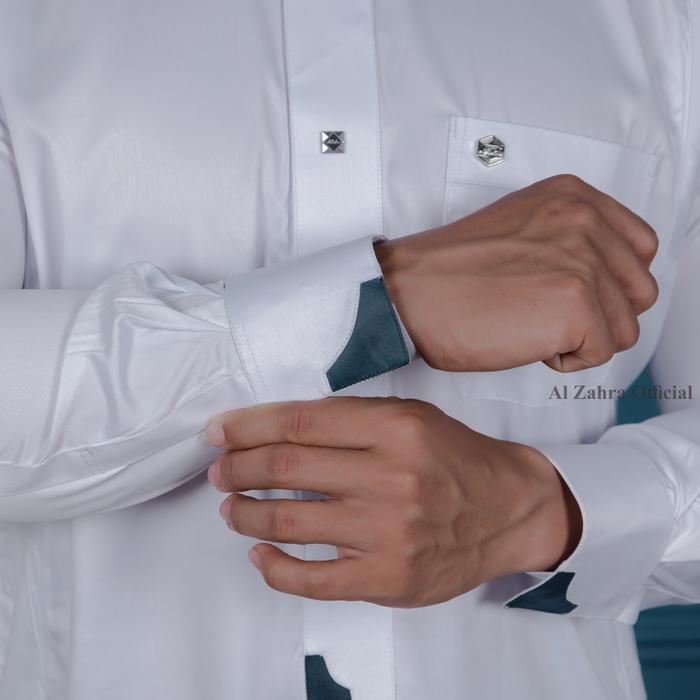 Gamis Saudi Pria Manset Al Zahra Dewasa Az-1838 Putih Terlaris