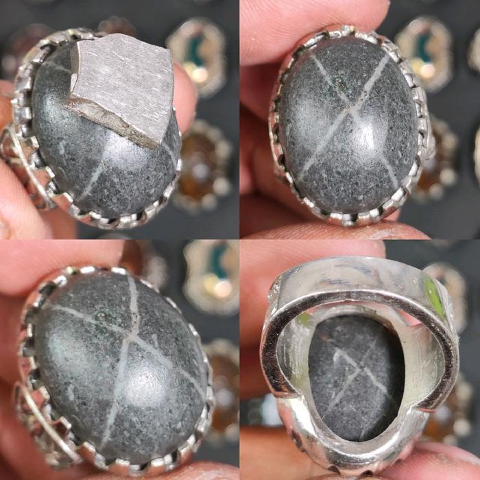 batu akik tapak jala srigunting nempel magnet