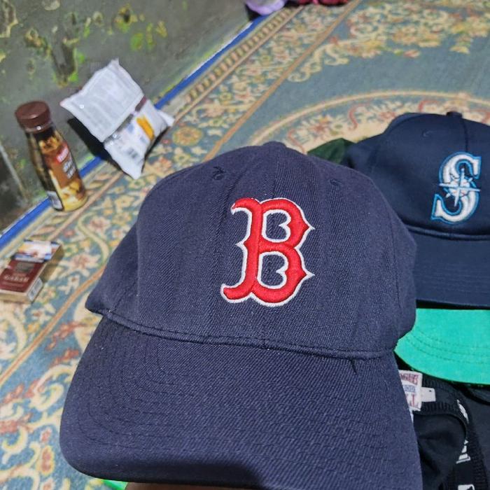 topi MLB logo B original warna navy